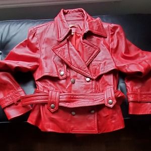 Wilsons Red Leather Jacket L